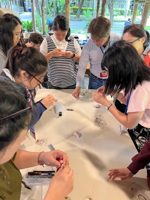 Making scented sachets.